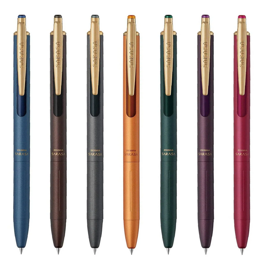 Sarasa Grand Vintage Gel Pen – 0.5mm Tip, Metal Body, Smooth Ink