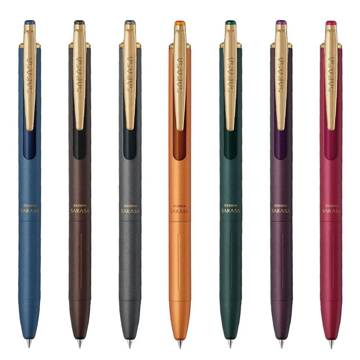 Sarasa Grand Vintage Gel Pen – 0.5mm Tip, Metal Body, Smooth Ink