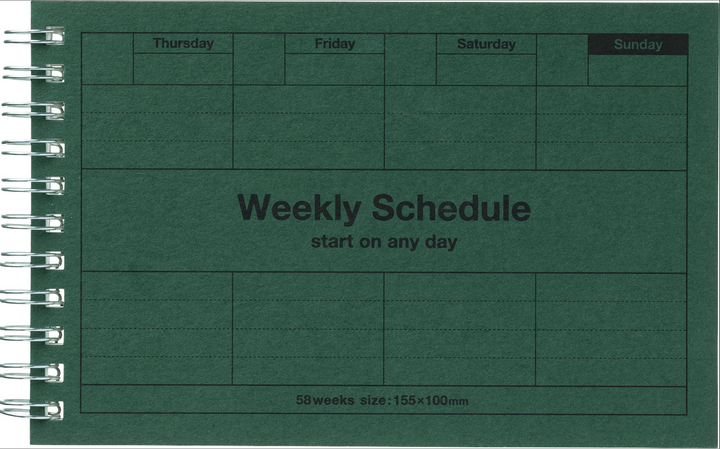 Dayfree Weekly Schedule