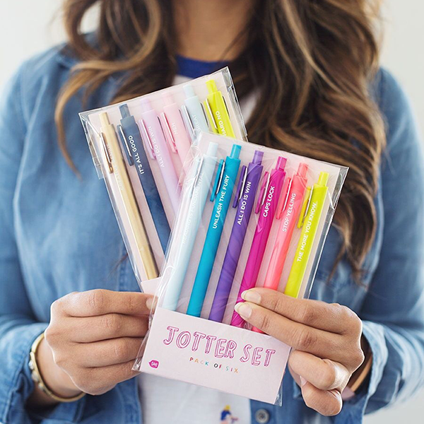 Talking Out of Turn Jotter Pens, Set of 6 – Colorful Gel Ink Pens