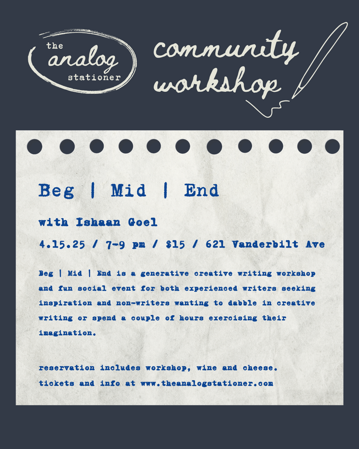 The Analog Stationer Community Workshop Beg | Mid | End with Ishaan Goel - April 15, 2025