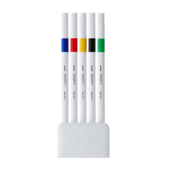 Uni EMOTT Vivid Colors Fineliner Pens Set of 5 – 0.4mm Tip