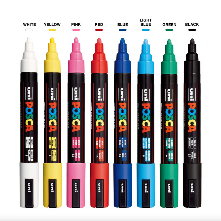 Uni POSCA Paint Markers – Set of 8, Color Detail