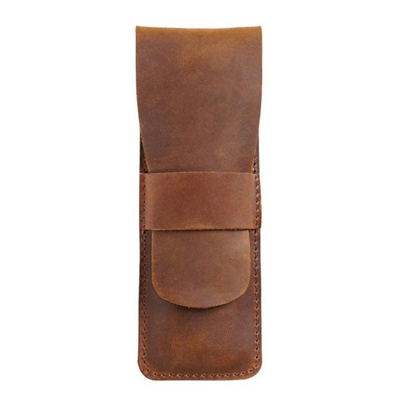 Wood Fountain Pens Leather Pen Holder, Brown