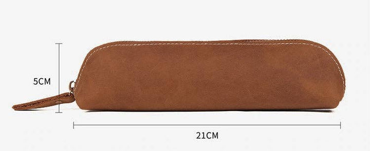 Wood Fountain Pens Paavo Leather Pen Case, Brown, Dimensions