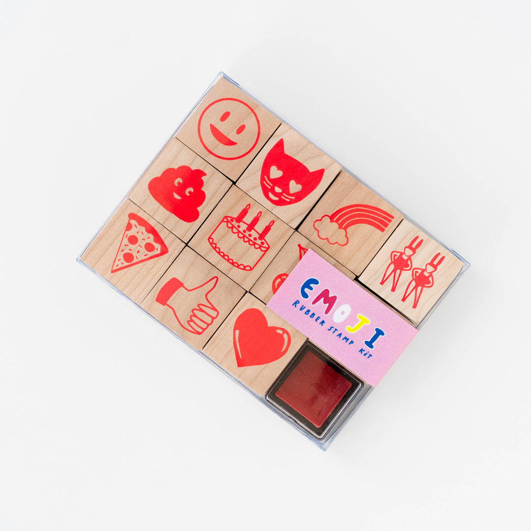 Yellow Owl Workshop Emoji Stamp Kit – Bubble Letters + Neon Ink