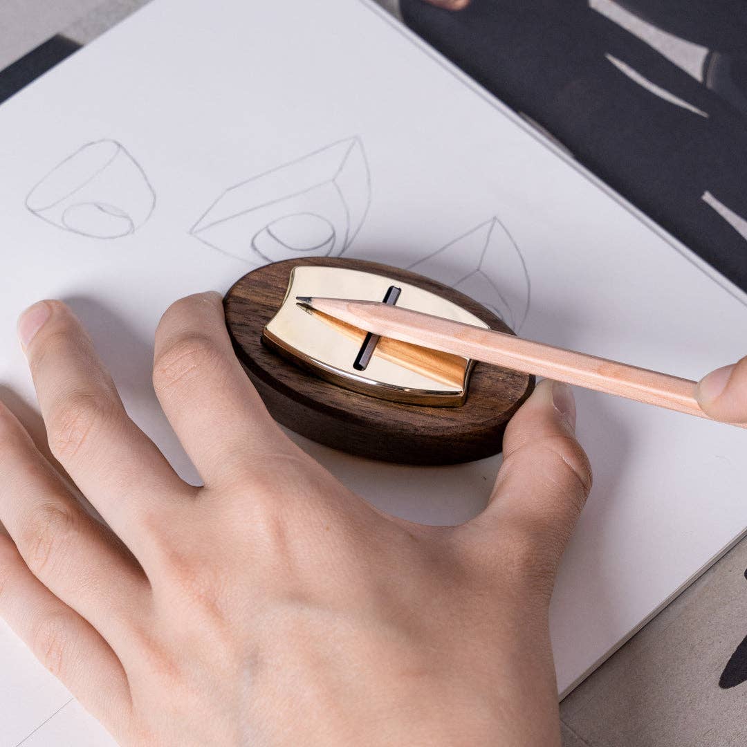 HØVEL - Solid Brass Pencil Plane and Walnut Base