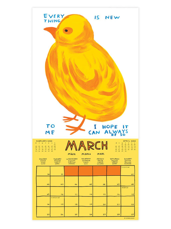 David Shrigley Official Exclusive 2026 Wall Calendar