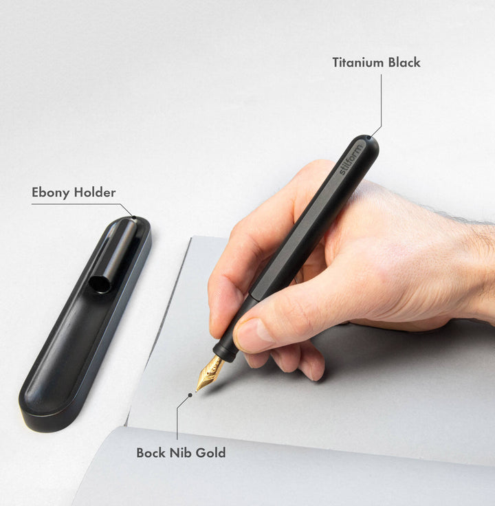 INK Fountain Pen - Titanium - (Polished Steel Medium Nib)