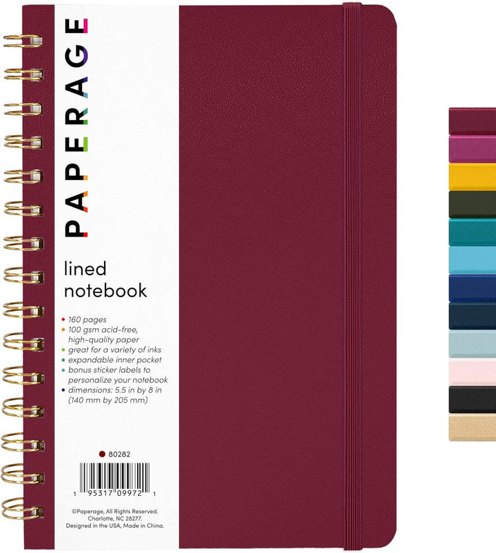Spiral Bound Hardcover Lined Notebook