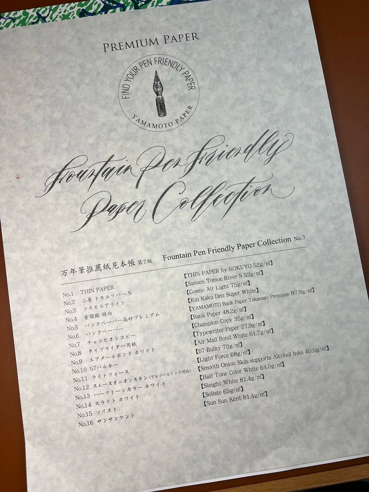 fountain pen friendly paper