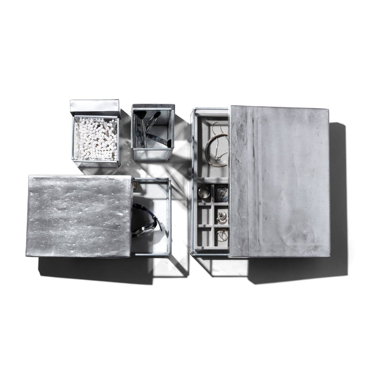 Glass Jewelry Box w/ Recycled Steel Lid