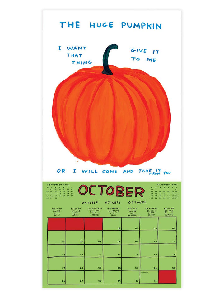 David Shrigley Official Exclusive 2026 Wall Calendar