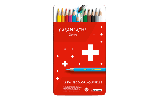 Set of 12 Swisscolor Aquarelle Pencils