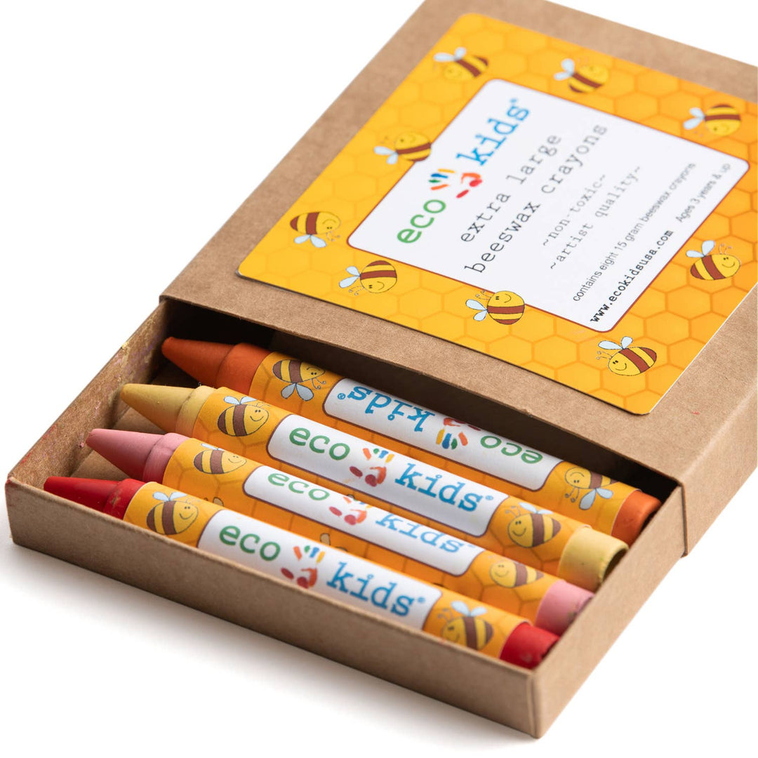 eco-kids Non-Toxic Extra Large Beeswax Crayons, Set of 8