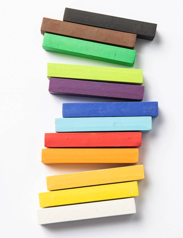 eco-kids Pastel Sticks – Starter Set of 12 Talc-Free Colors, Detail