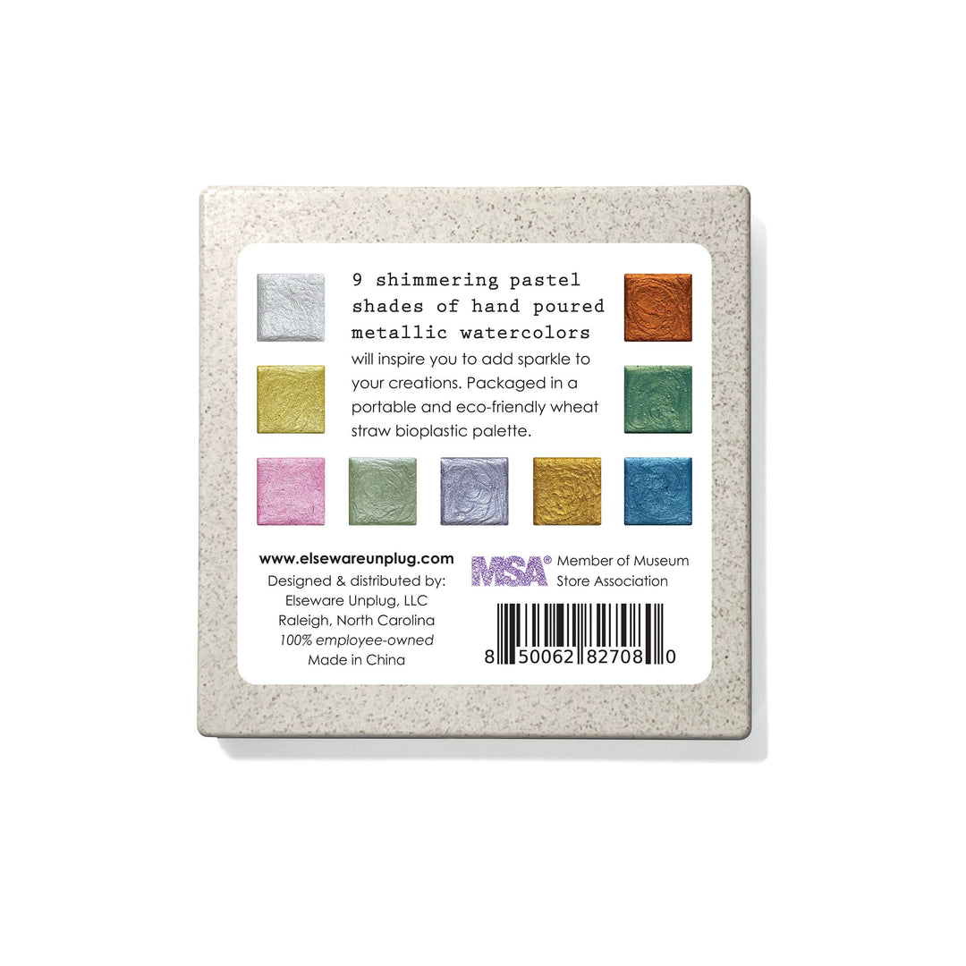 elsewhere unplug Metallic Watercolors – Set of 9 Hand-Poured Colors, Back