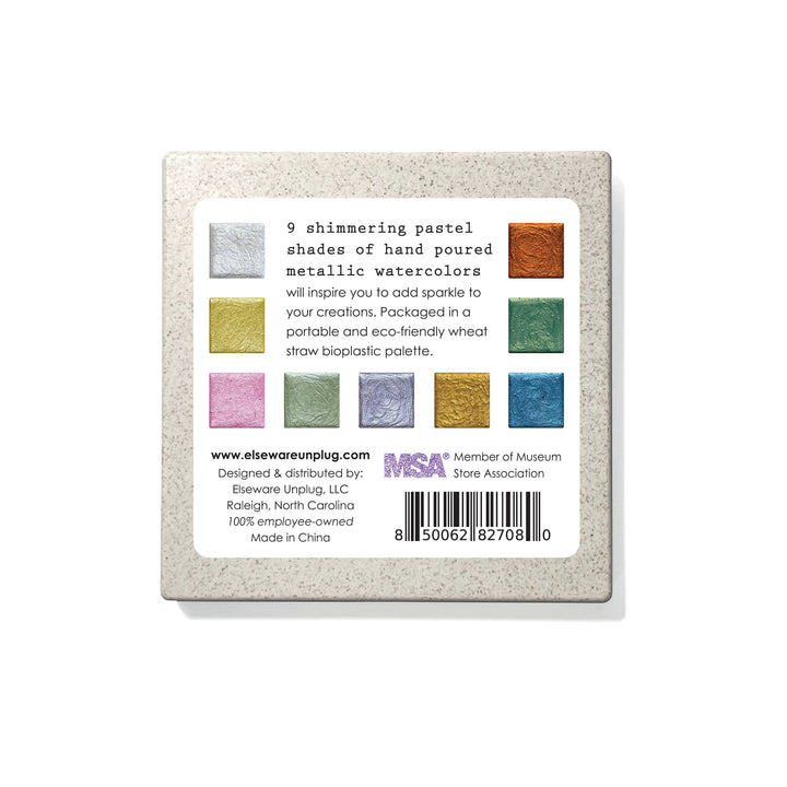 elsewhere unplug Metallic Watercolors – Set of 9 Hand-Poured Colors, Back