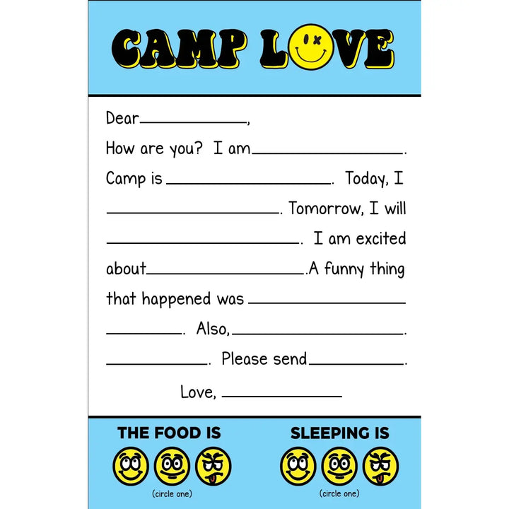 Hi from Camp! Fill in the Blank Stationery