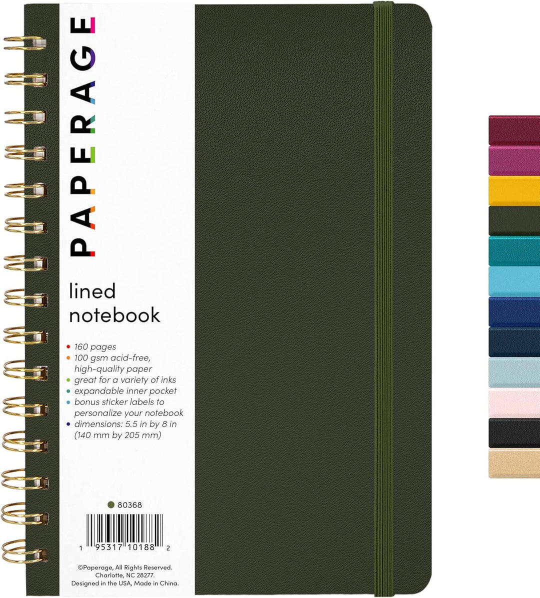 Spiral Bound Hardcover Lined Notebook