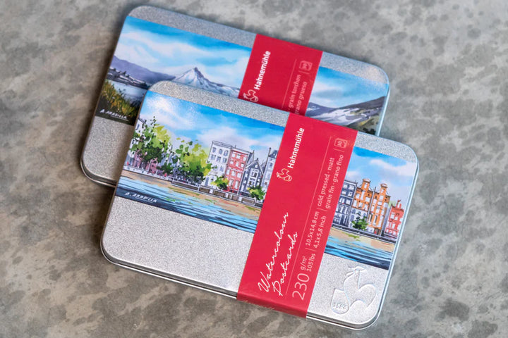 Watercolor Postcard Tin