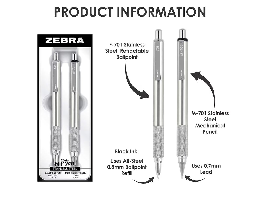 F-701 Stainless Steel Mechanical Pencil / Pen