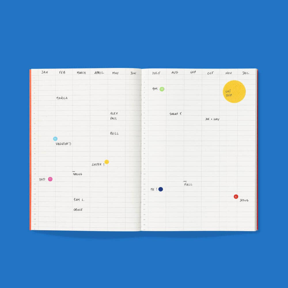 mishmash Softcover Lay-Flat Undated Planner, Year Plan