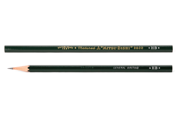 Two Mitsu-Bishi branded pencils on a white background