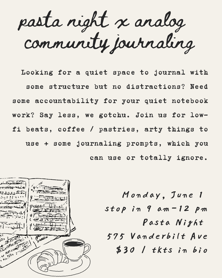 Community Journaling at Pasta Night
