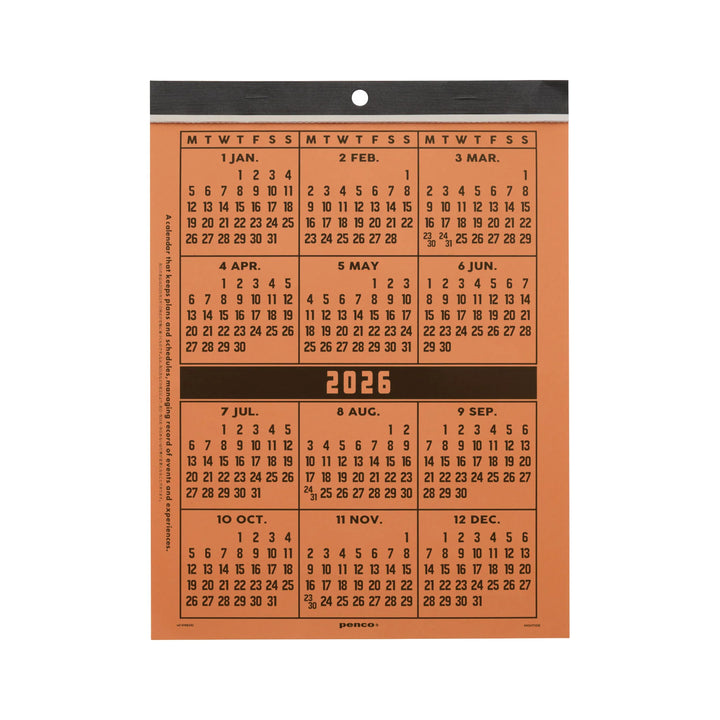 Calendar with a retro design on a white background