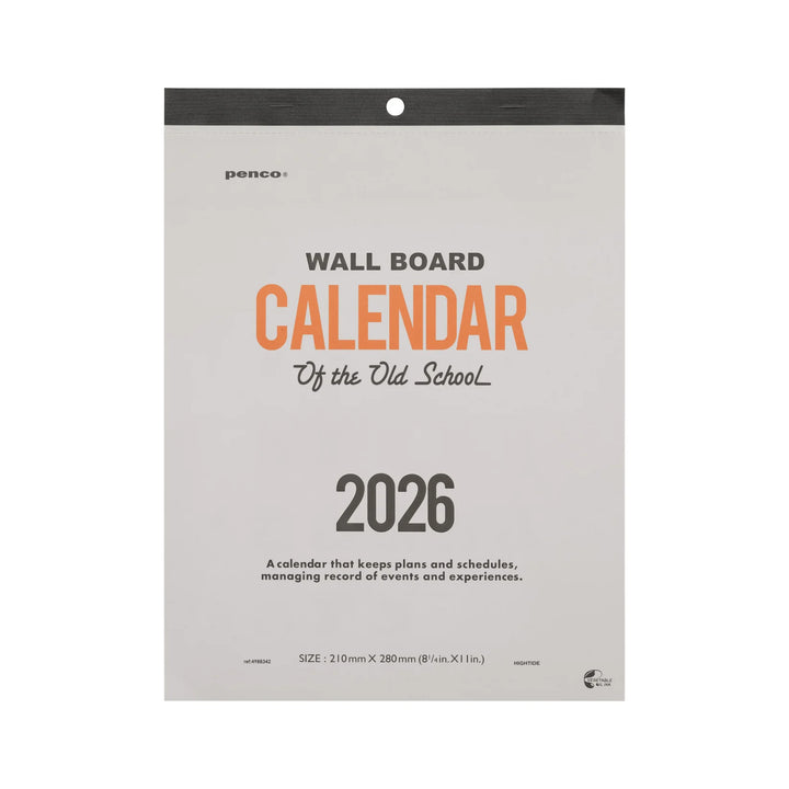 Penco wall board calendar packaging with text and branding