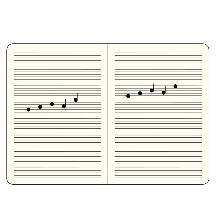 A4+ Master Slim Notebook with Staves