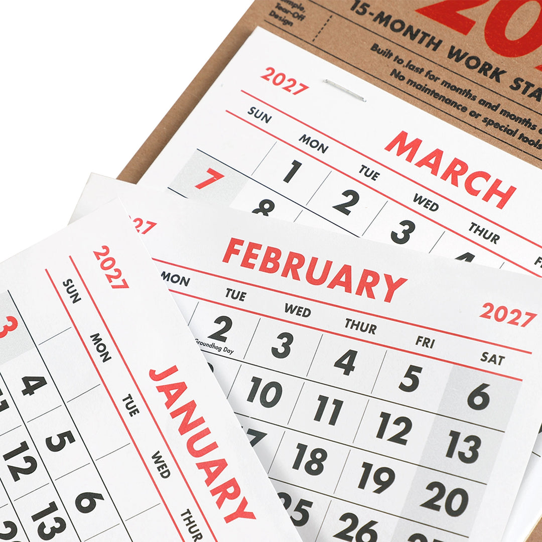 15-Month Workstation Calendar