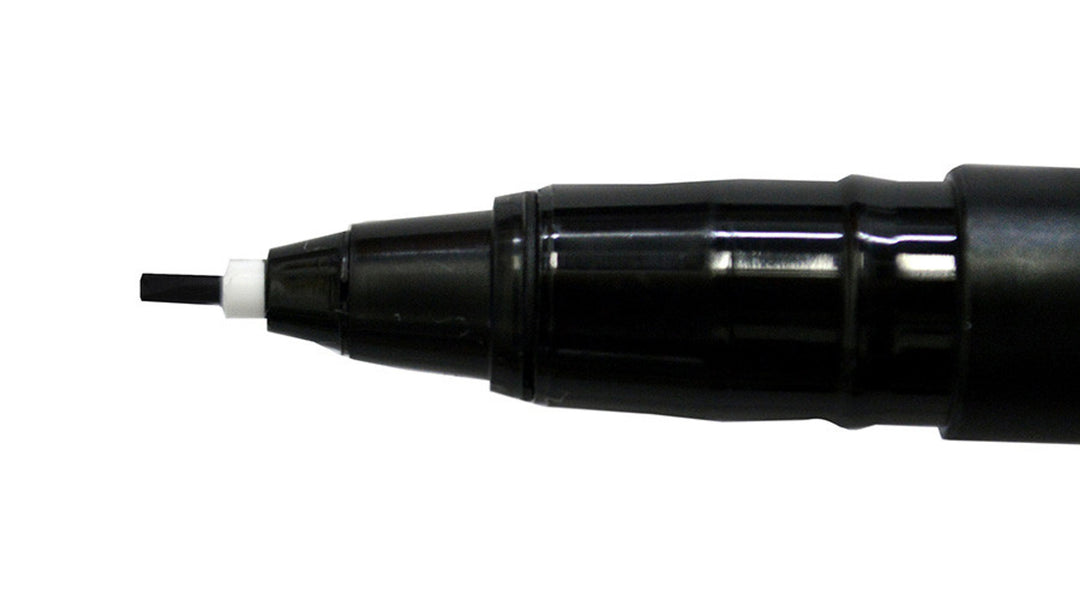 Black marker pen with 1 mm tip on a white background