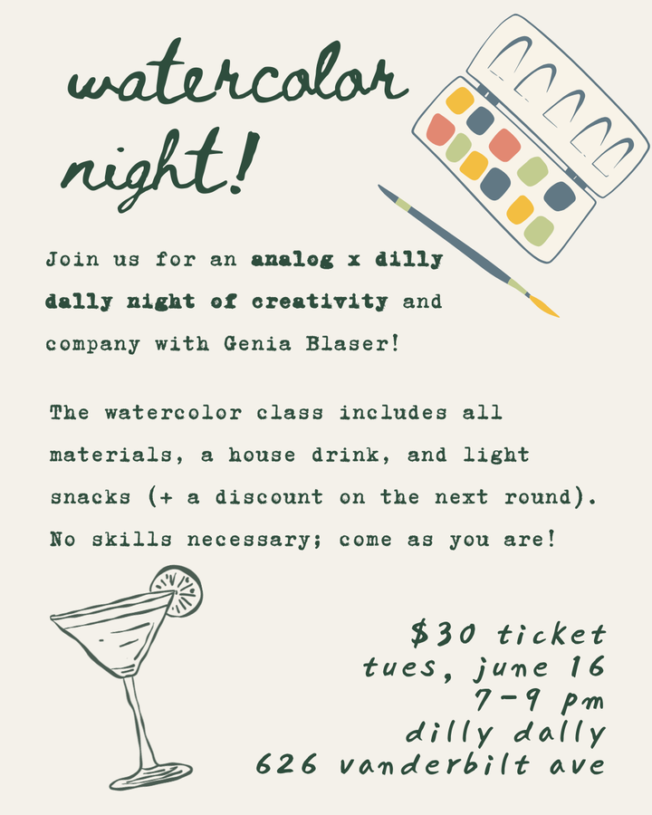 Watercolor Night at Dilly Dally